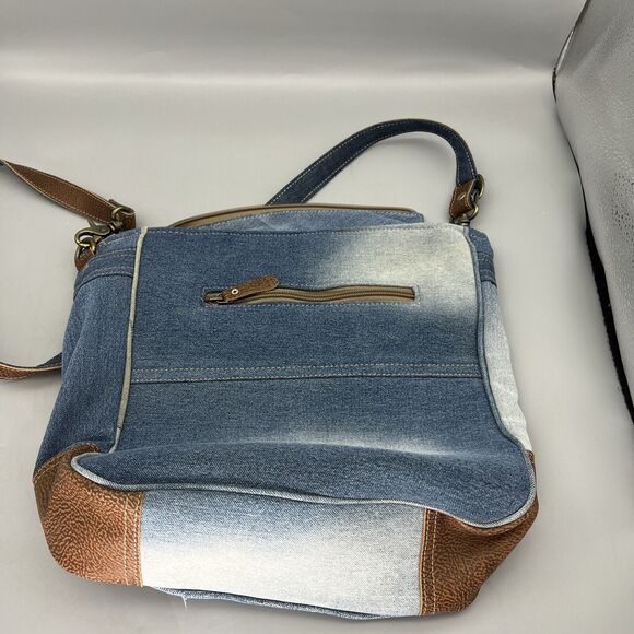 Myra Shoulder Bag- Myra Bag/ Purse canvas, leather Denim Bag - Picture 7 of 13